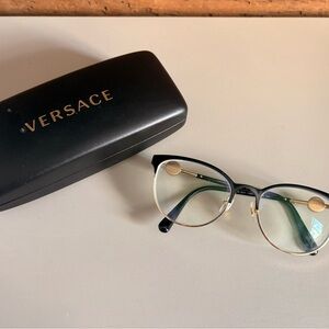 Versace Black and Gold Cat-Eye Glasses